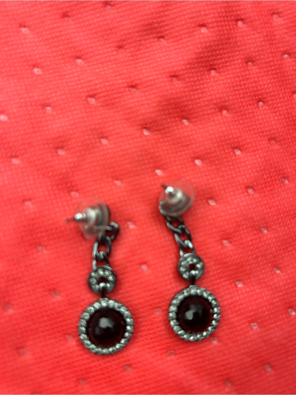 Givenchy Black Chain Drop Logo Earrings